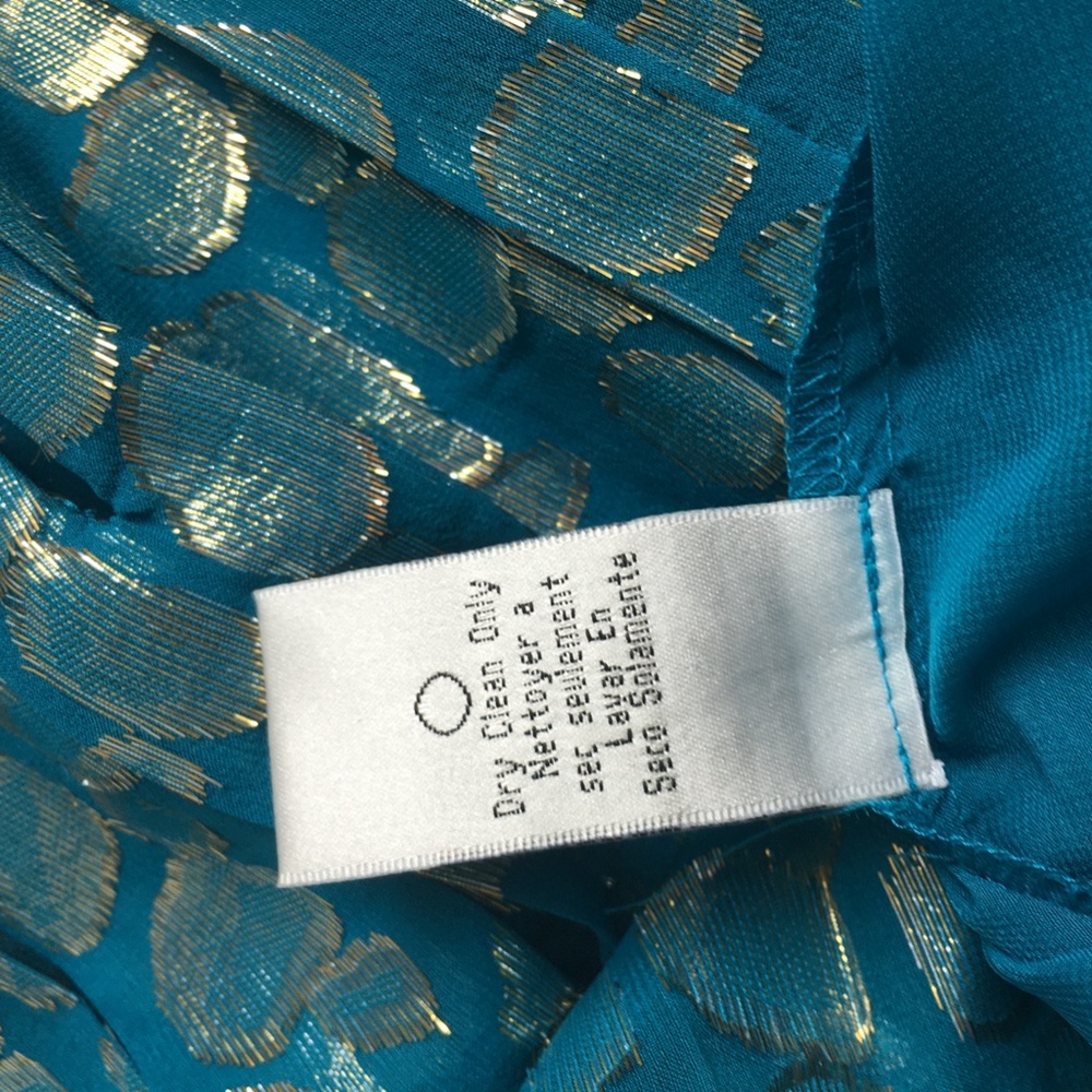 Anthropologie Turquoise + Gold Shift Dress - Picture 7 of 8